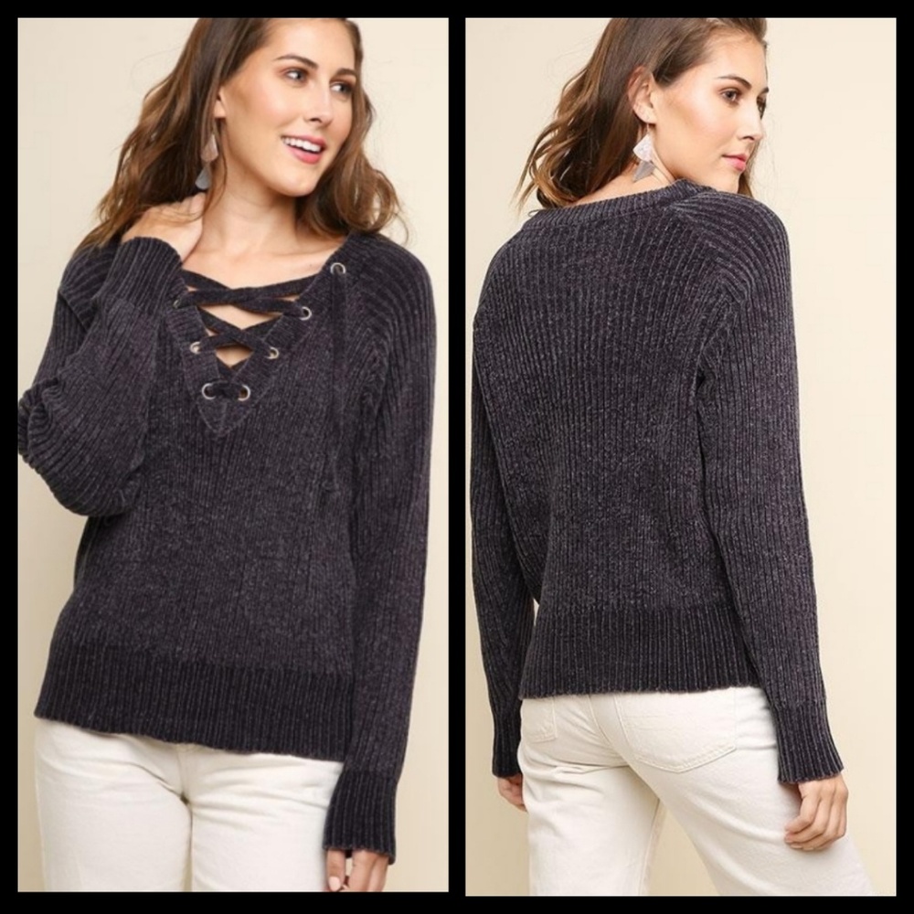 UMGEE Cozy, Cozy, Cozy Lace-Up Sweater